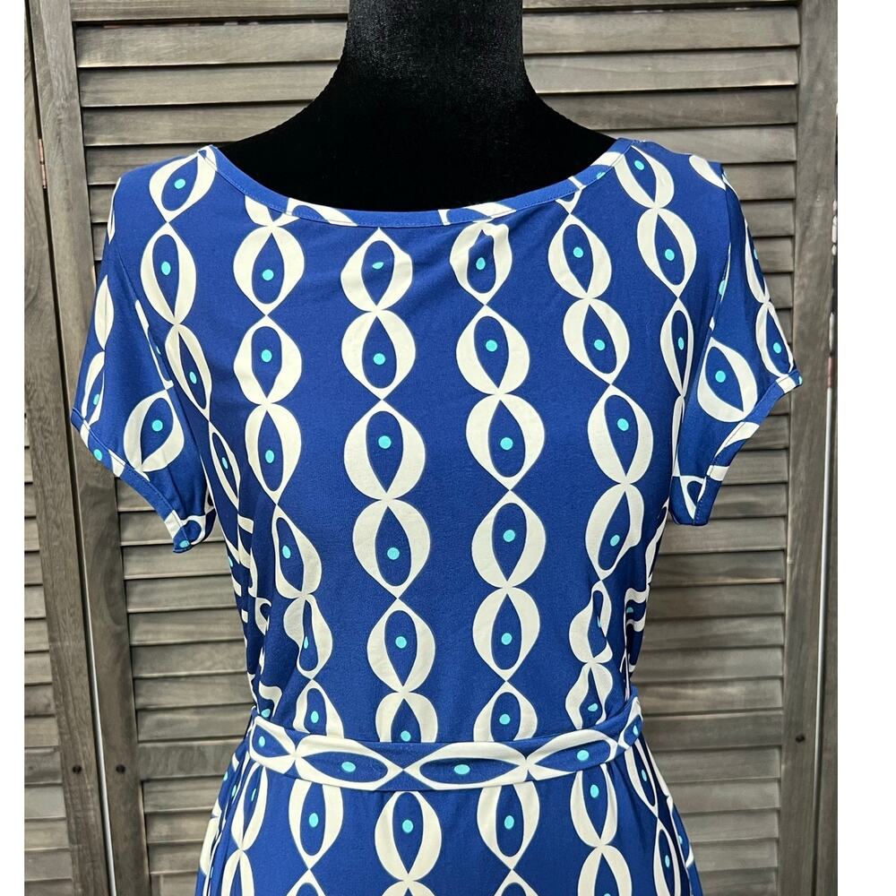 Leota Evil Eye Print Tie Waist Knee Length Dress Handmade NYC NWT Small - Picture 5 of 9